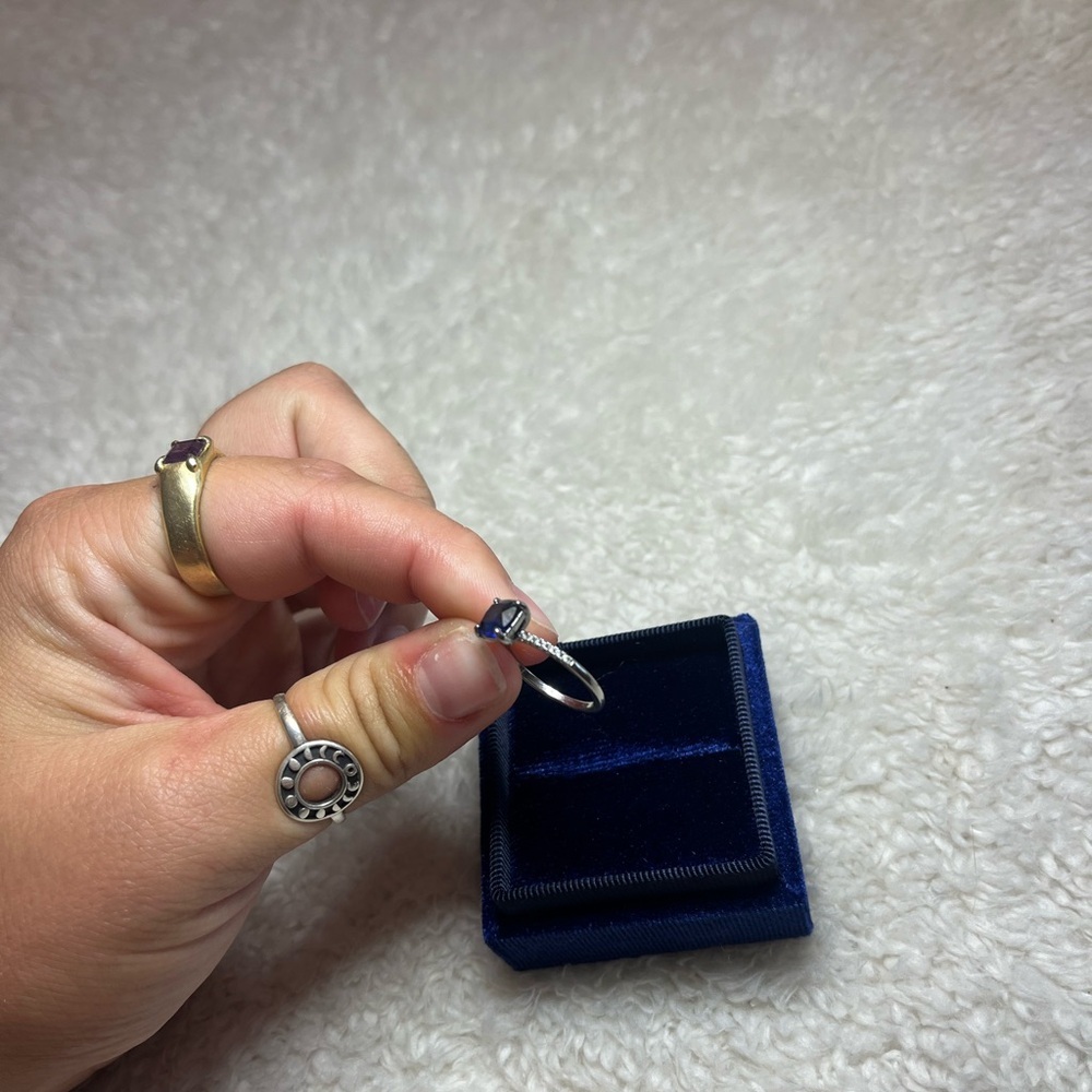 NEW Blue Diamond Ring - Picture 2 of 3